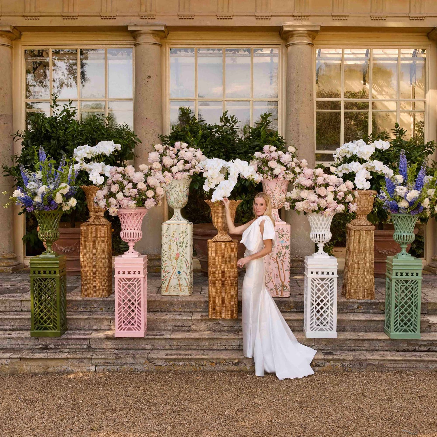 Chinoiserie Tole Urn & Pedestal