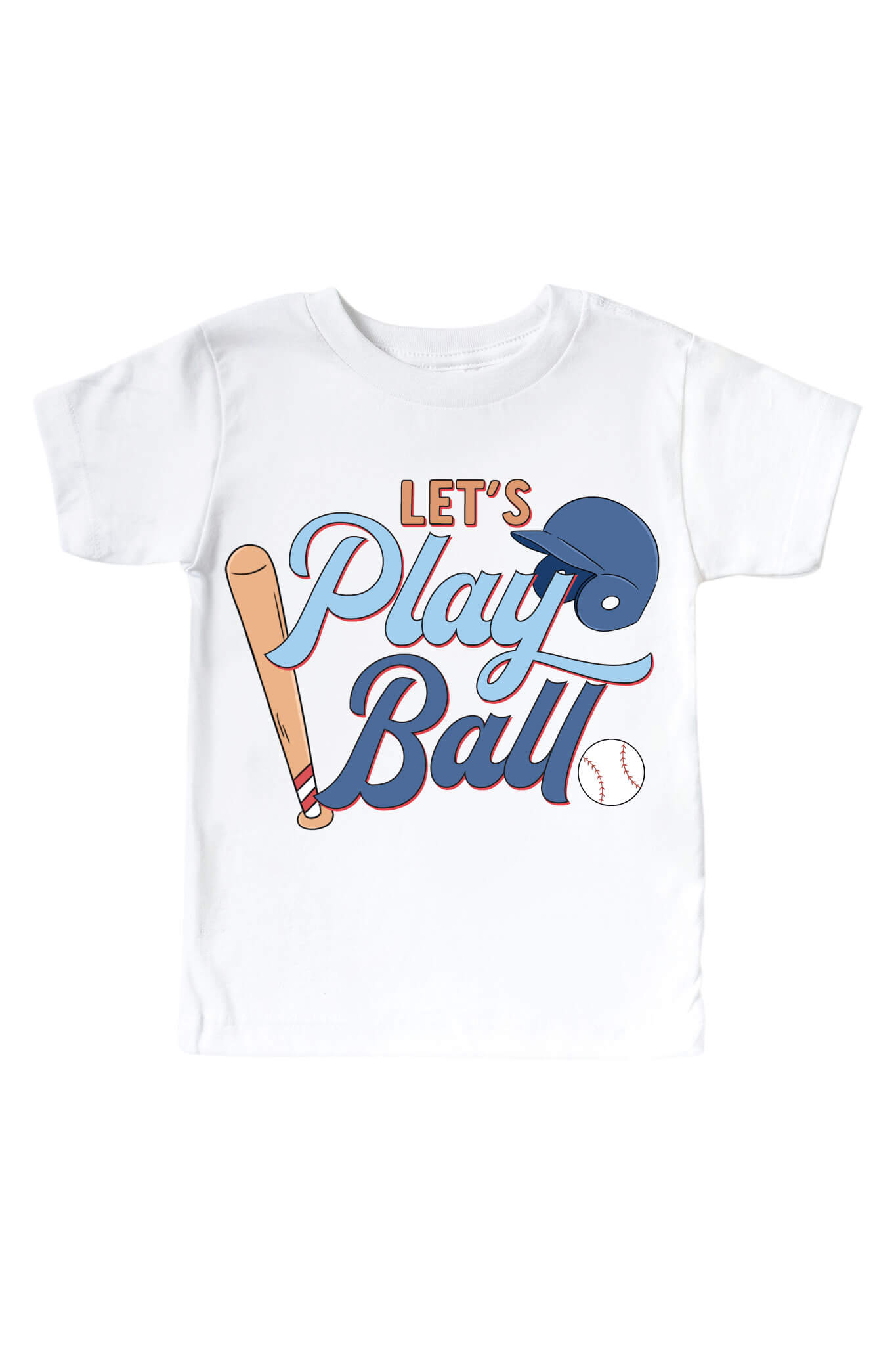 Let's Play Ball Blue Graphic Bodysuit & Kids Tee | White