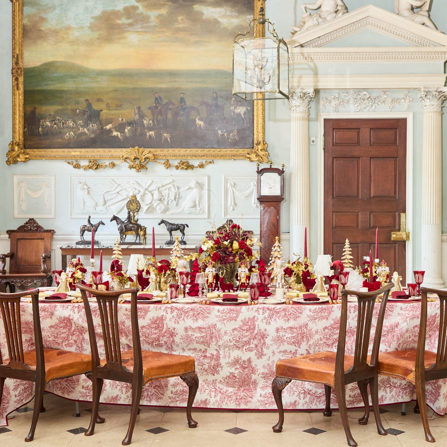 Burgundy & Gold Eloise Linen Placemats (Set of 4)