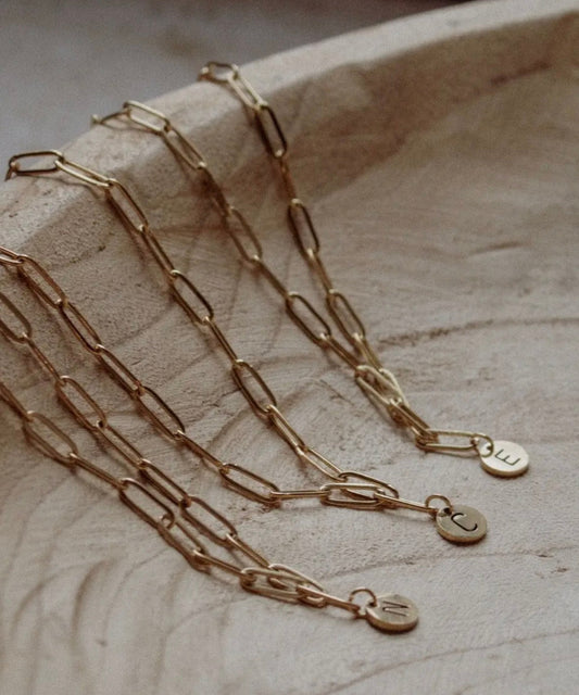 letter paperclip chain necklace - y