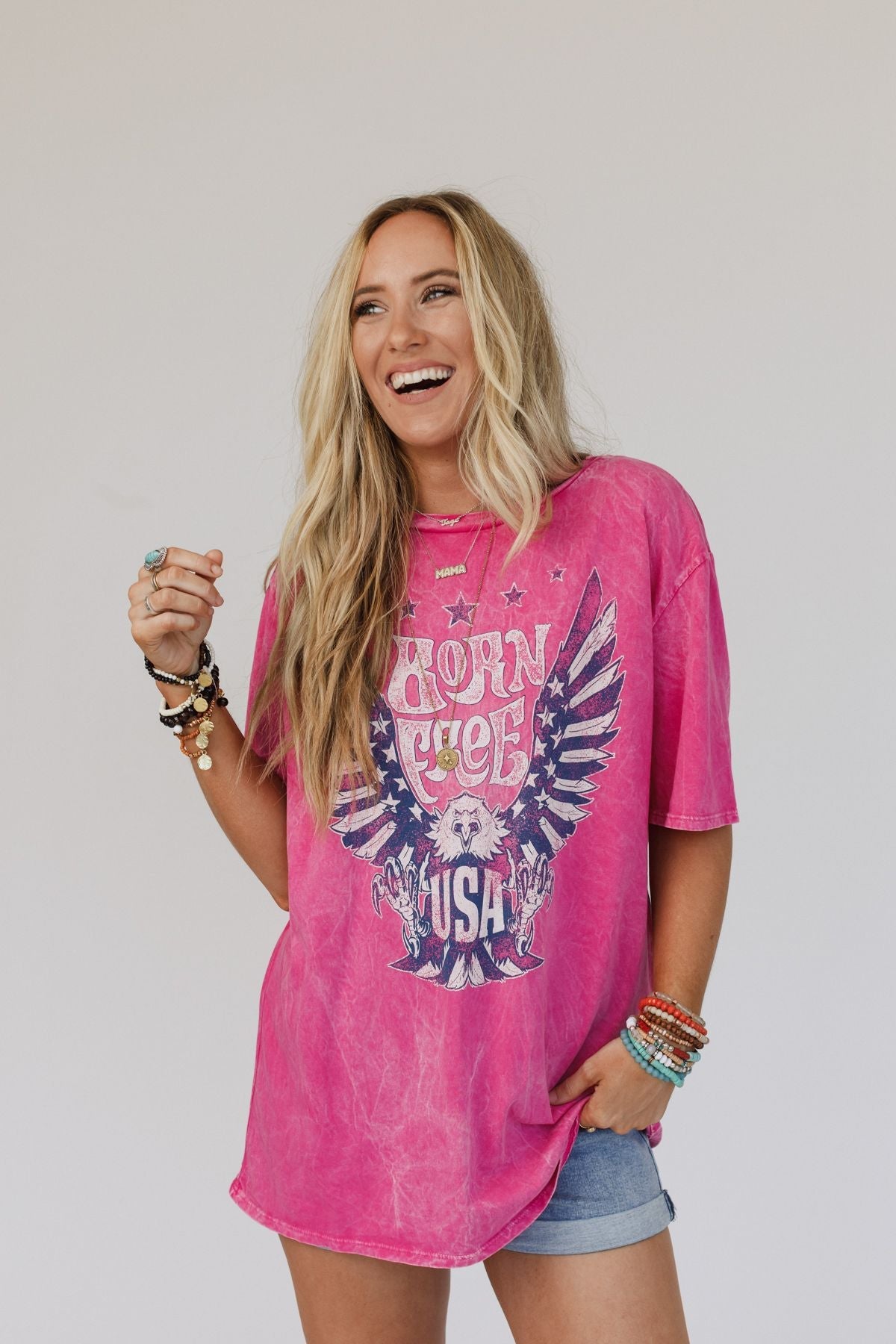 Born Free USA Graphic Tee - Magenta - Pre Order