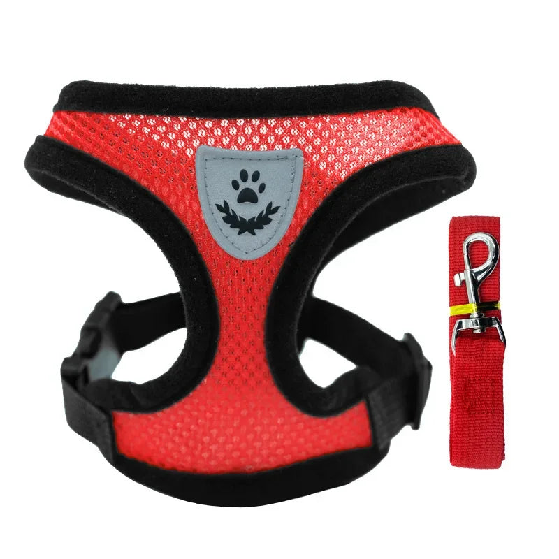 Pet Cat Dog Harness with Lead Leash Adjustable Vest Polyester Mesh Breathable Harnesses Reflective for Small Dog Cat Accessorie