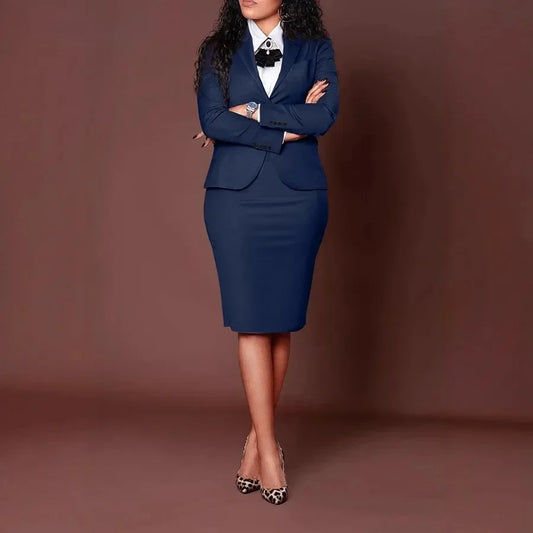 BWQ Women's Set Full Sleeve Button Blazer + Skirts Suit 2025 Winter Casual Streetwear Two 2 Piece Set Africa OL Work Outfits