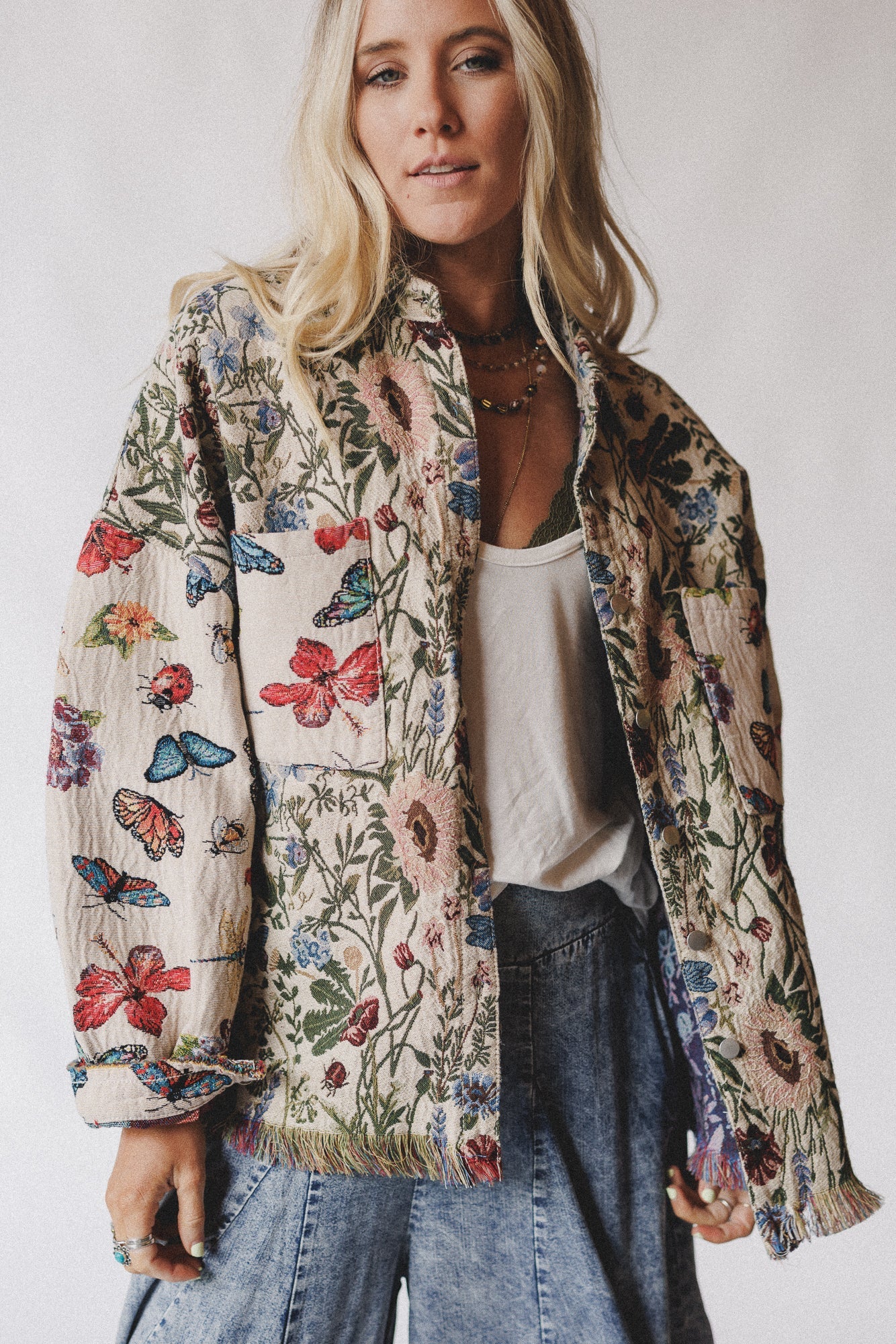 Butterfly Effect Jacquard Jacket - Almond - Pre Order