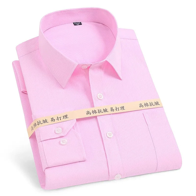 2024 Men's Long-sleeved Plaid Casual Shirts Fashion Classic Striped Business Social Dress Shirts Breathable Cotton Men Blousers