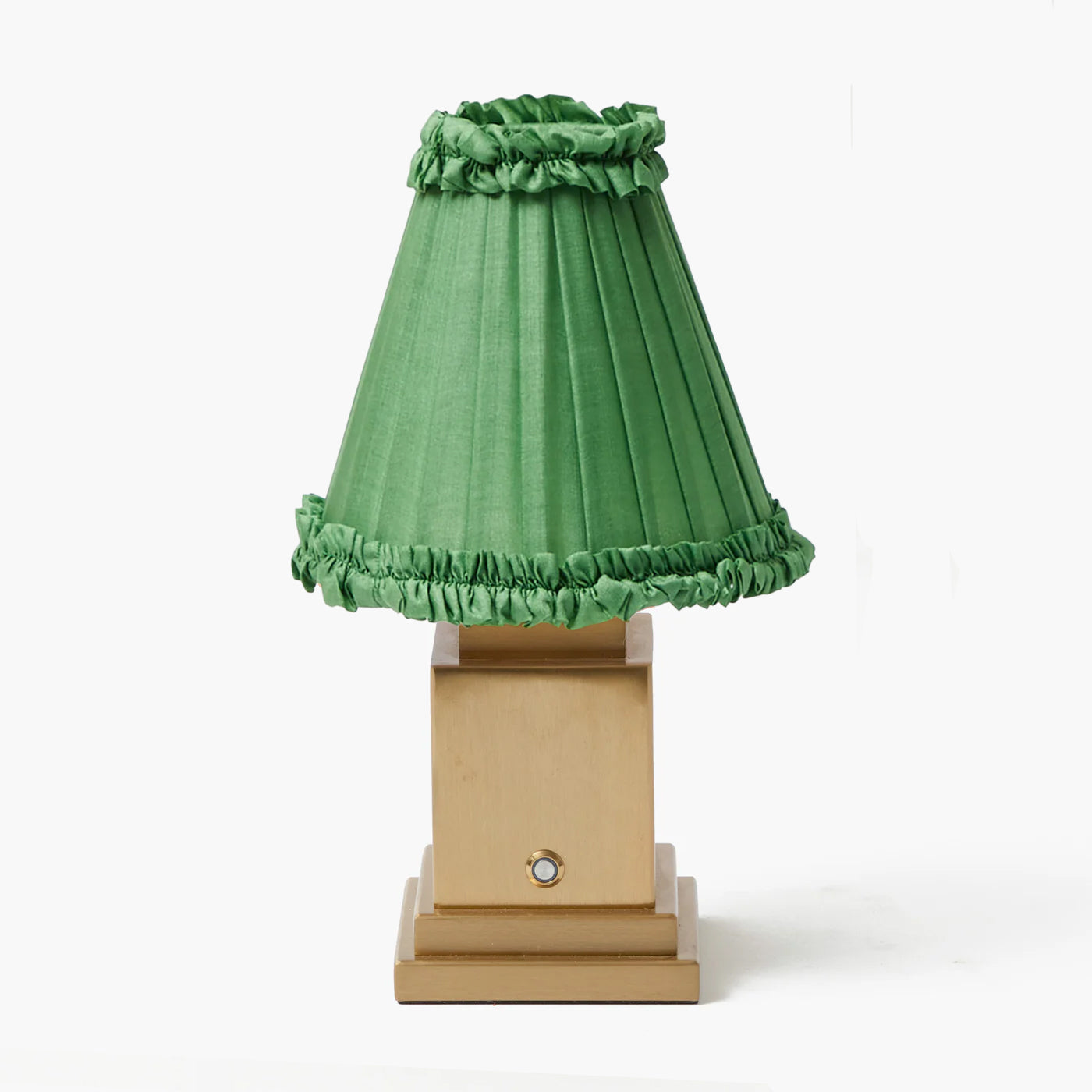 Green Frilled Silk Lampshade (18cm)