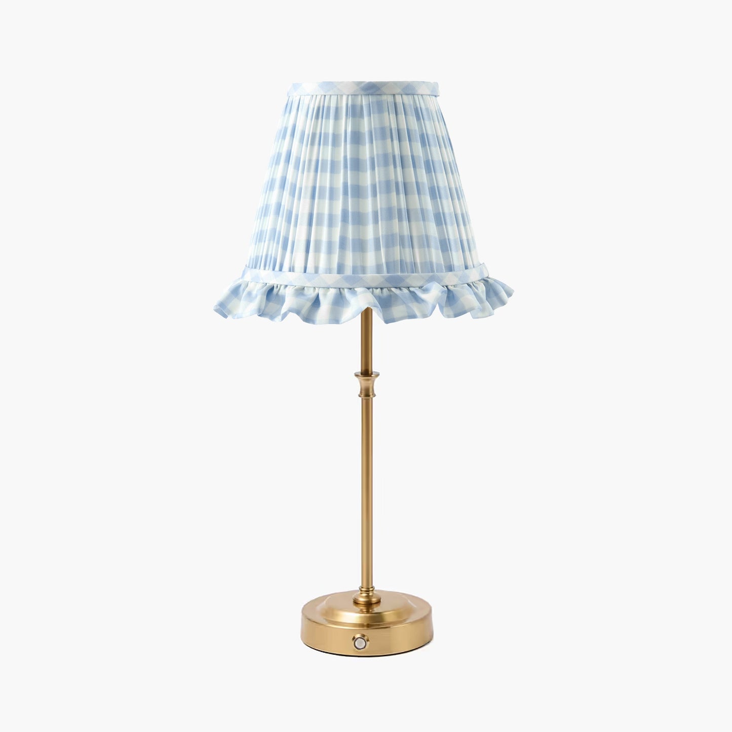 Blue Gingham Ruffle Lampshade (18cm)