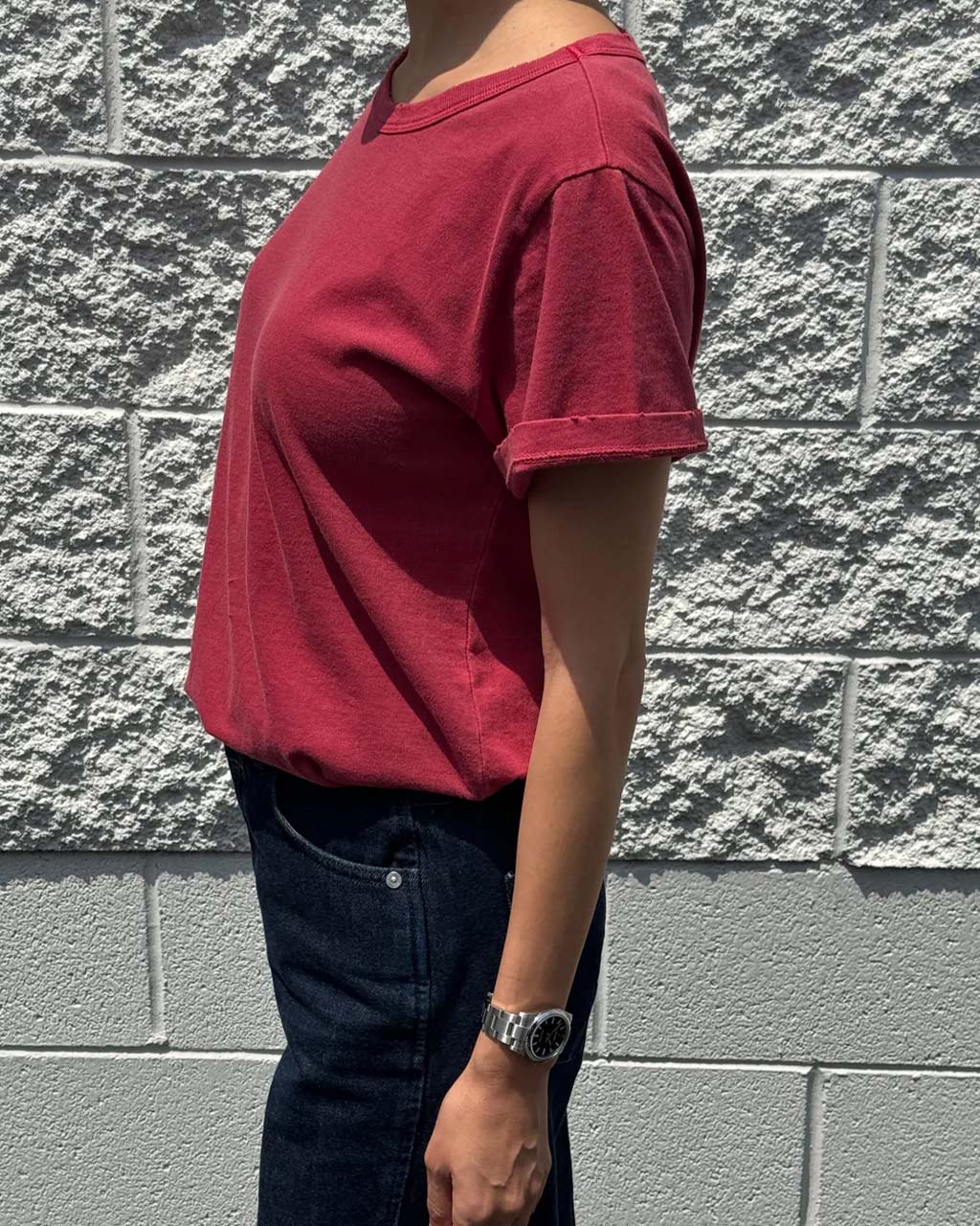 Organic Cotton Vintage Boy Tee - Crayon Red