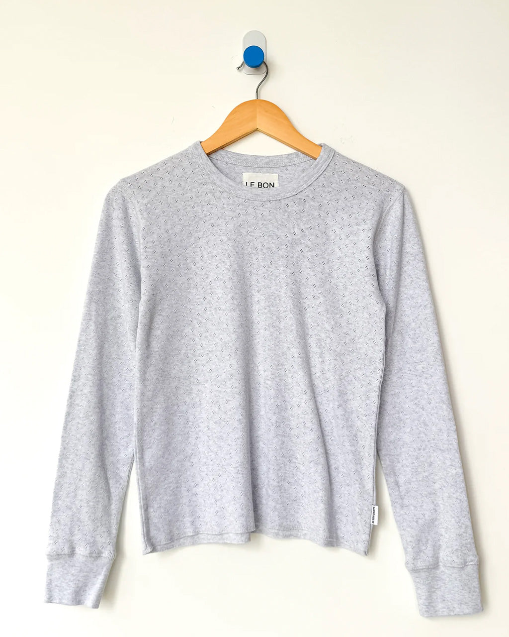 Pointelle Fundamental Tee - Icy Grey