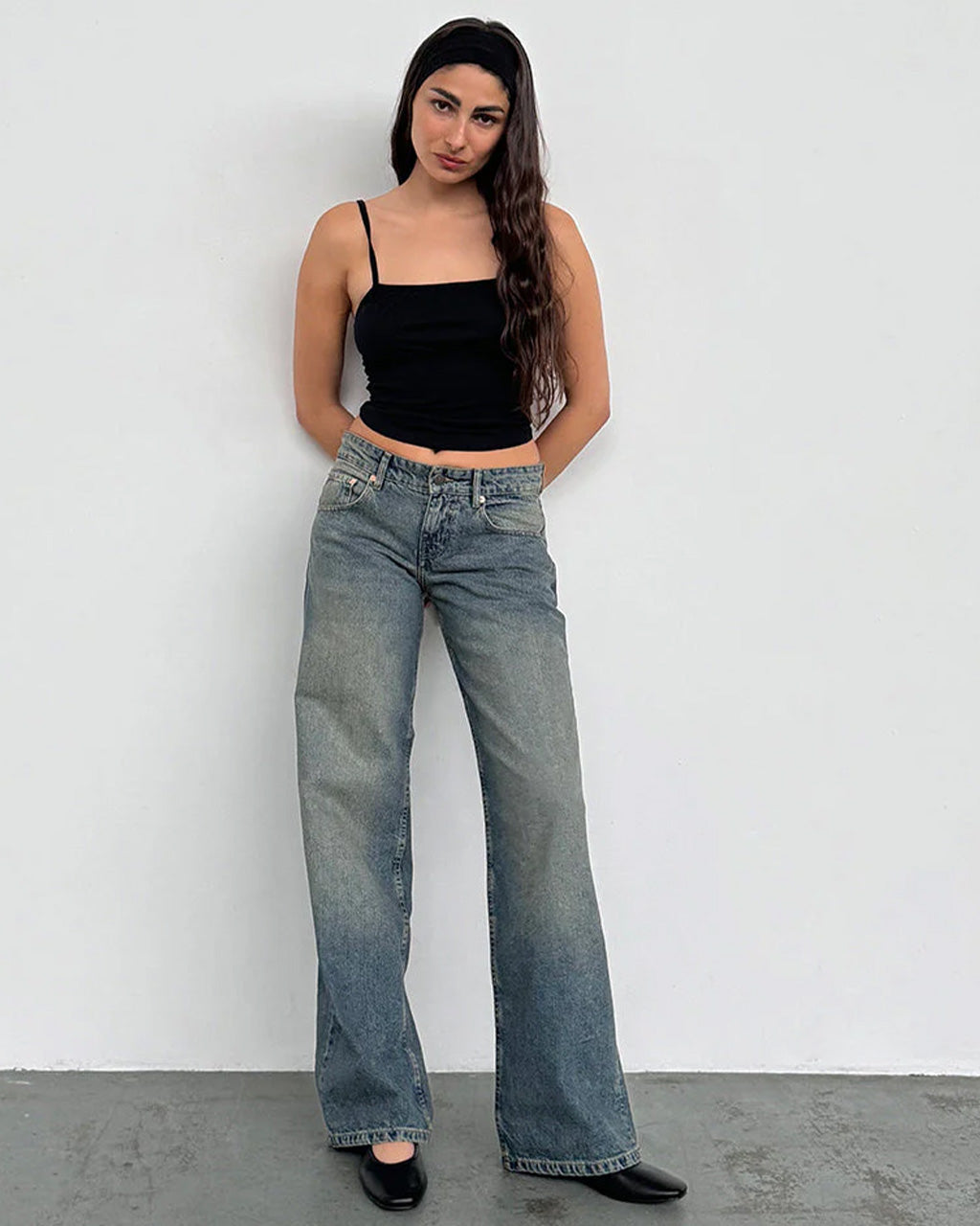 Low Rise Parallel Jeans - Extreme Blue Green