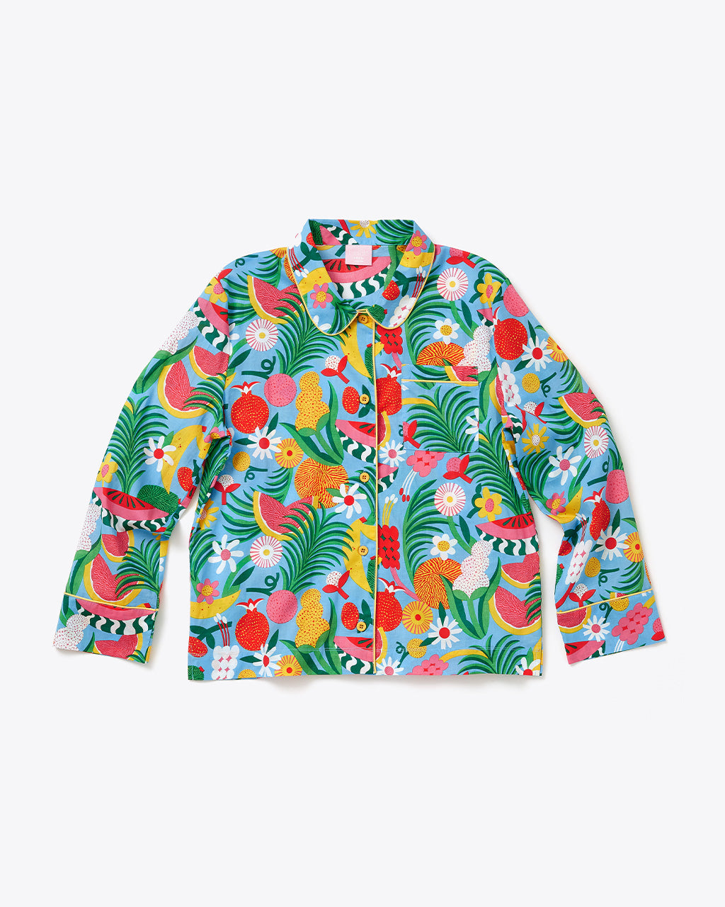 Long Sleeve Leisure Shirt - Blue Tutti Frutti