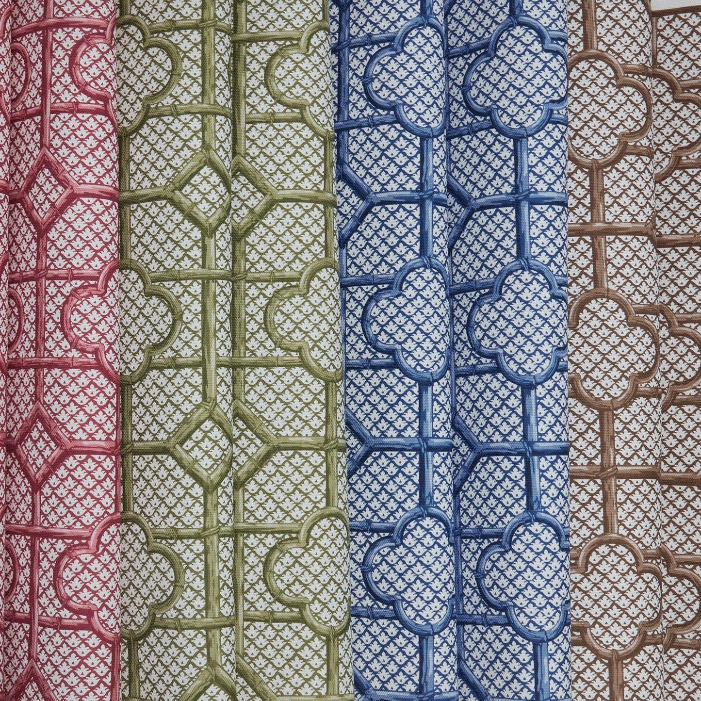 Chestnut Brown Bamboo Trellis Fabric