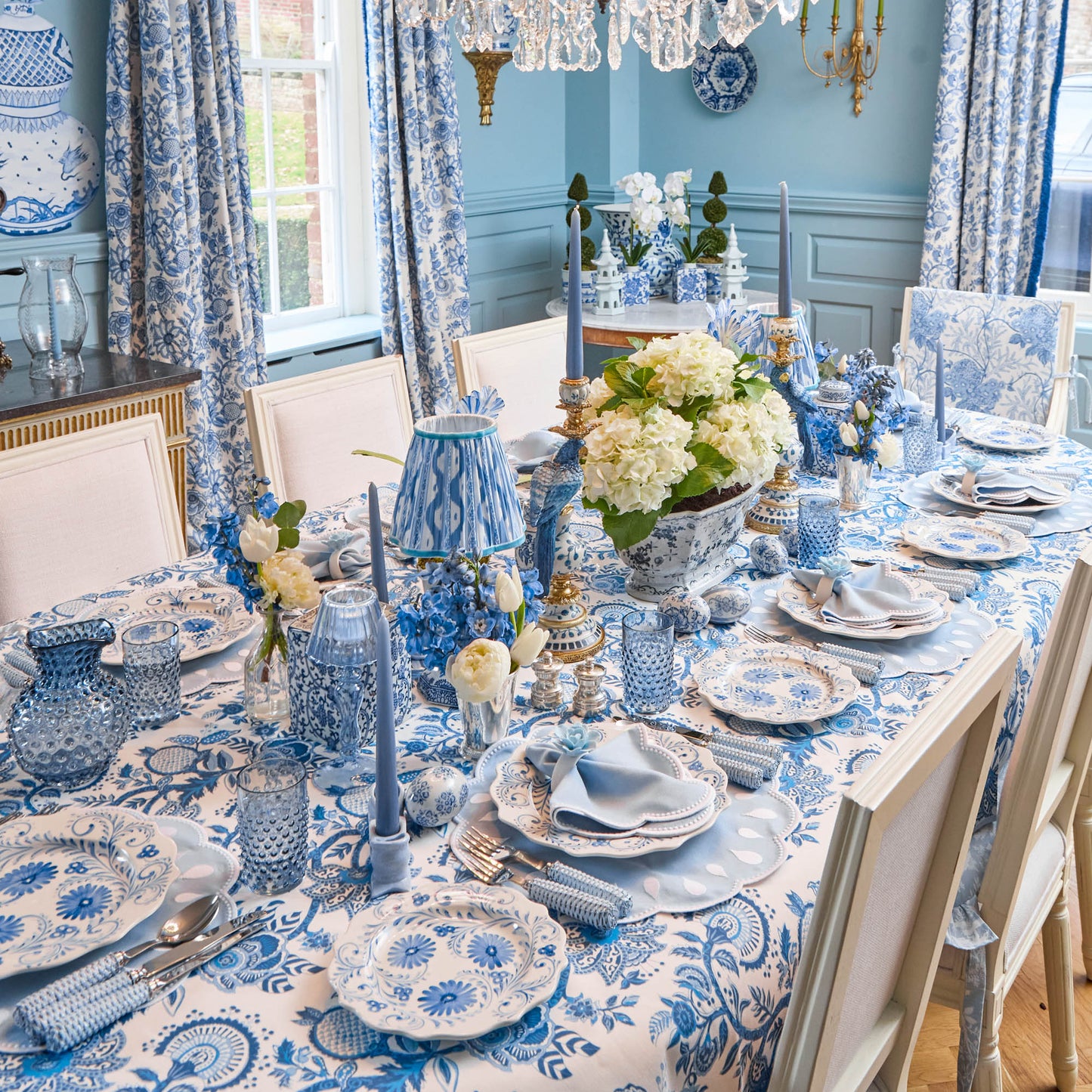 Blue Flowers Starter Plates (Set of 4)