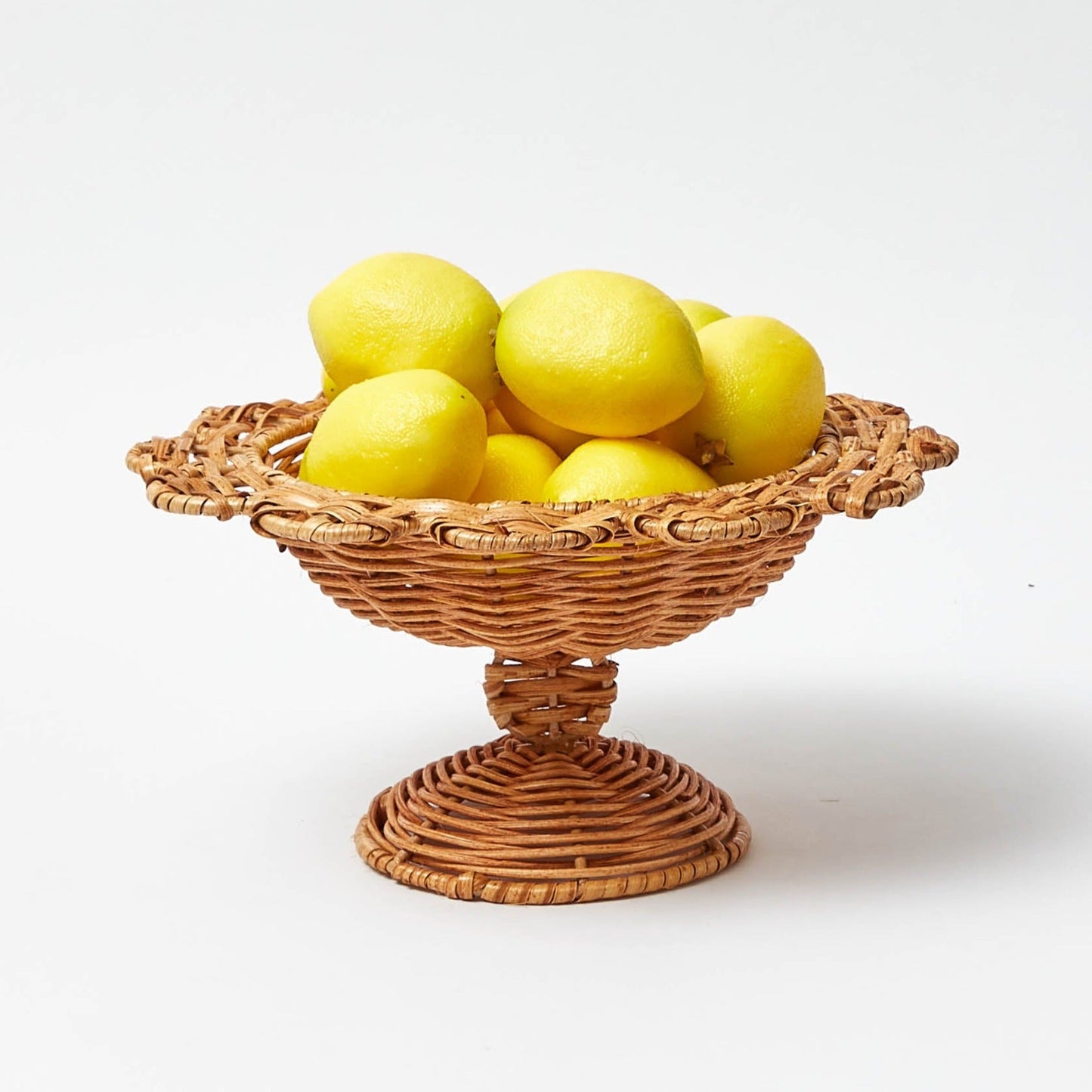 Small Luciana Scalloped Rattan Bowl