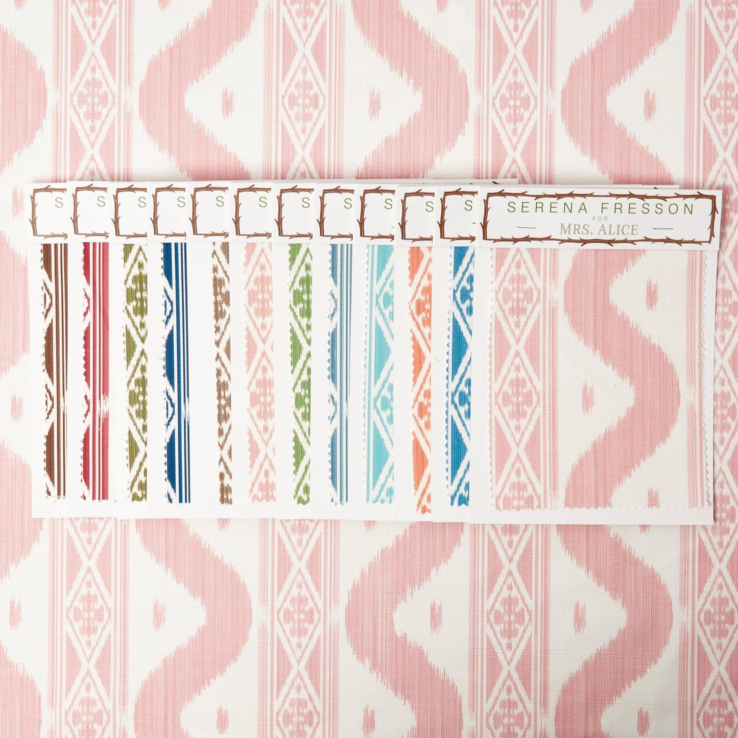 Palm Beach Pink Ikat Stripe Fabric