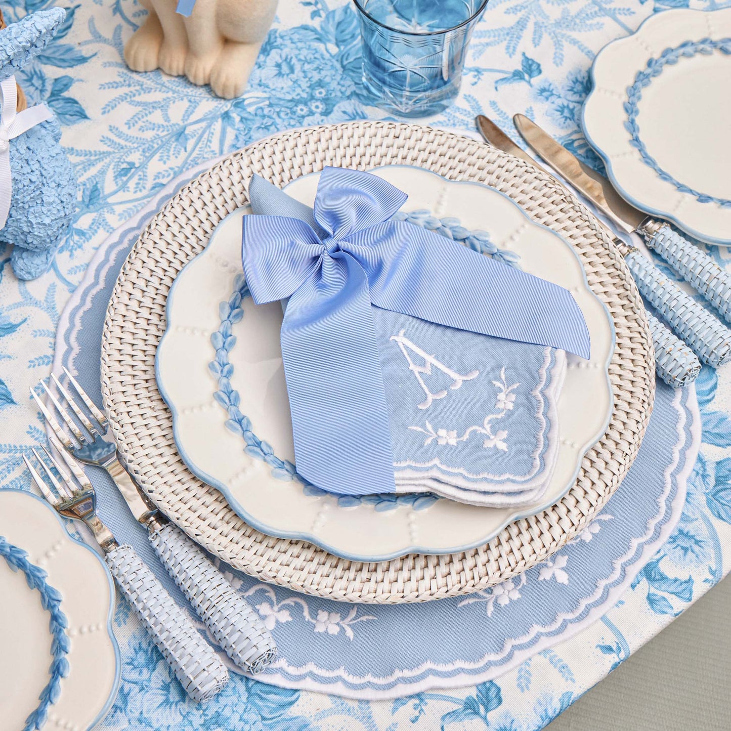 Blue Grosgrain Bows (Set of 4)