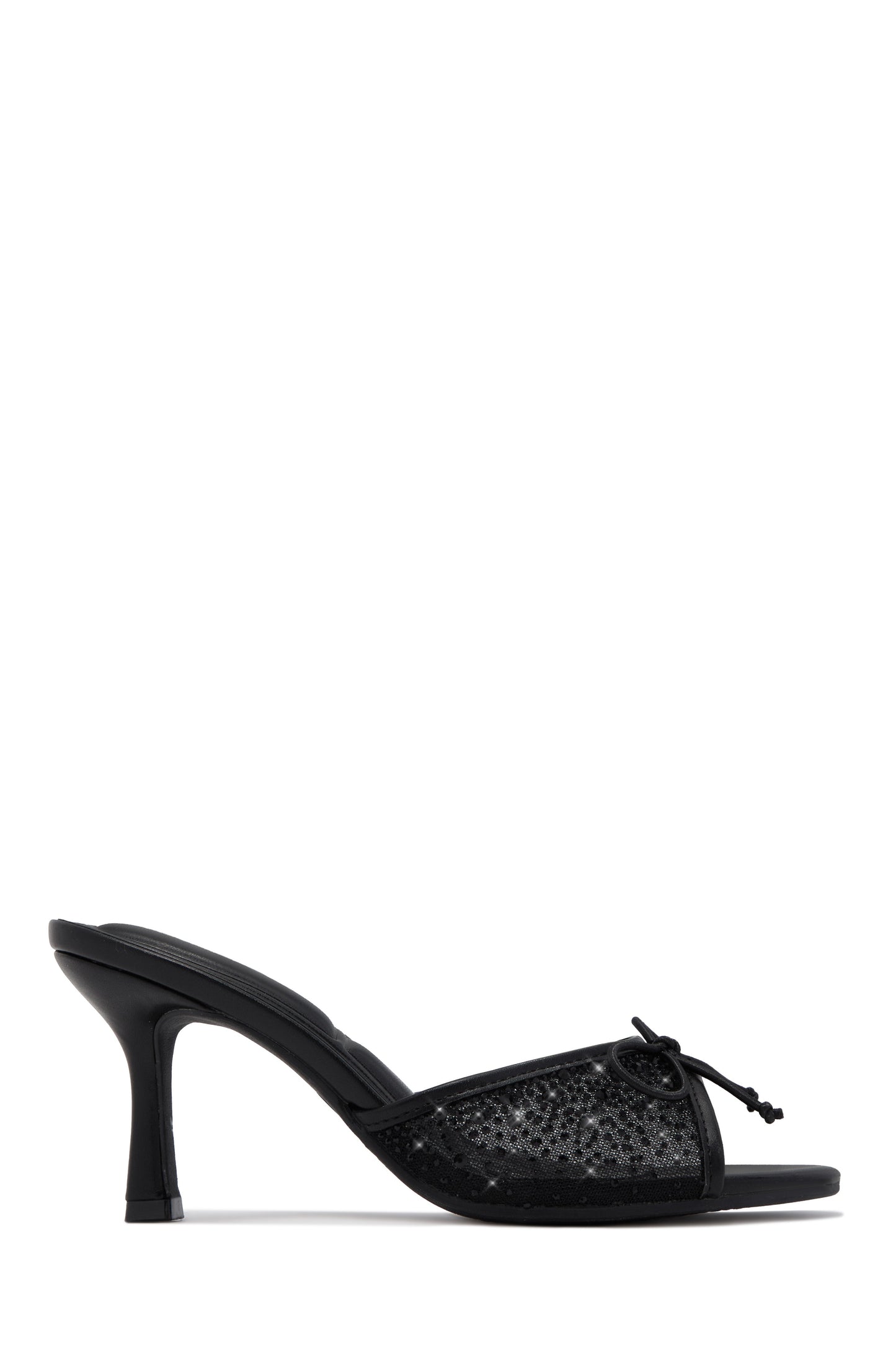Celeste Embellished Mid Heel Mules - Black
