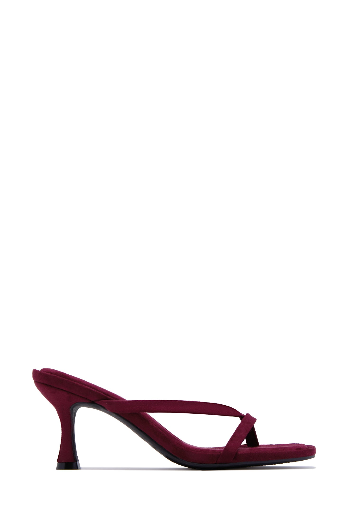 Elena Mid Heel Mules - Wine Suede