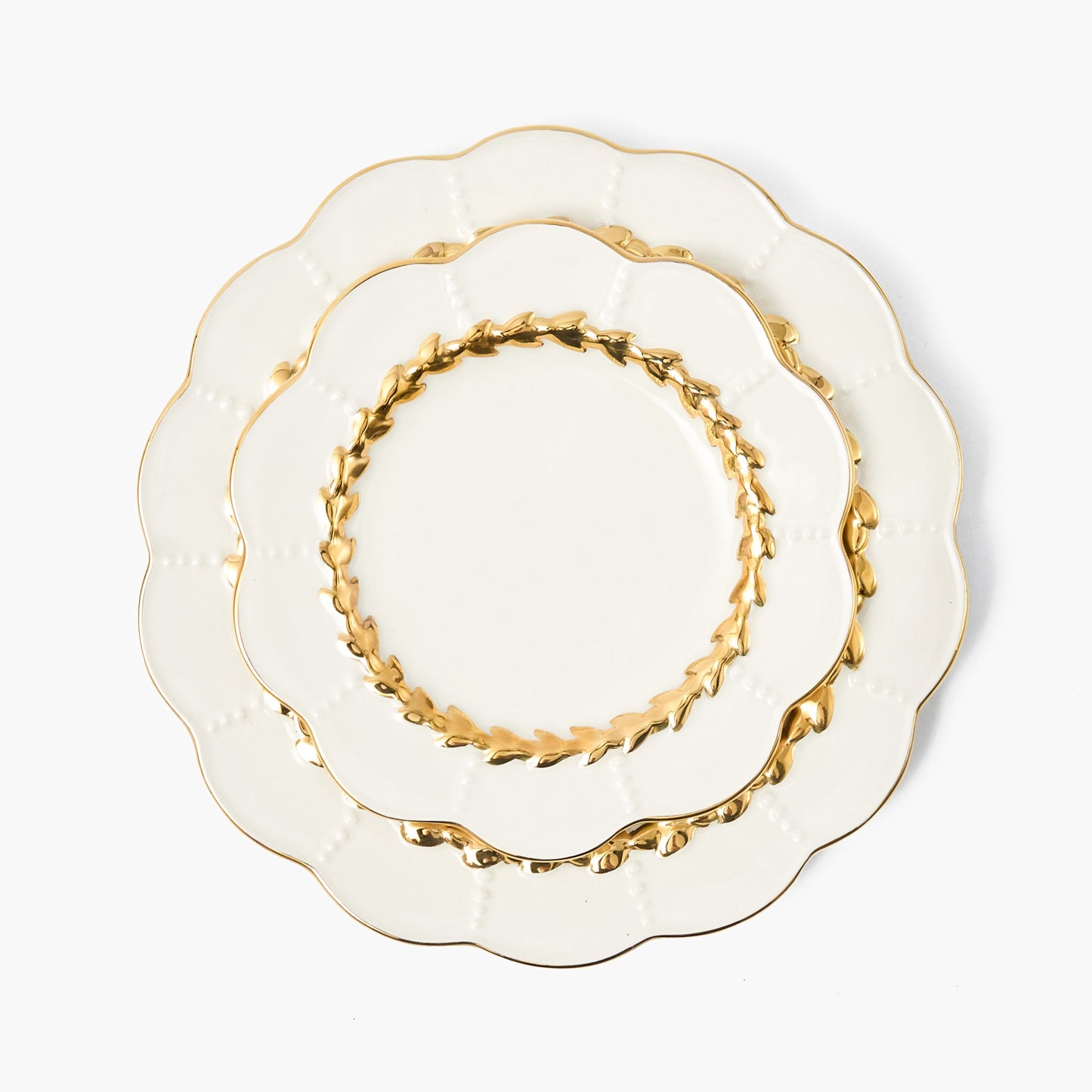 Gold Laurel Dinner Plates (Set of 4)