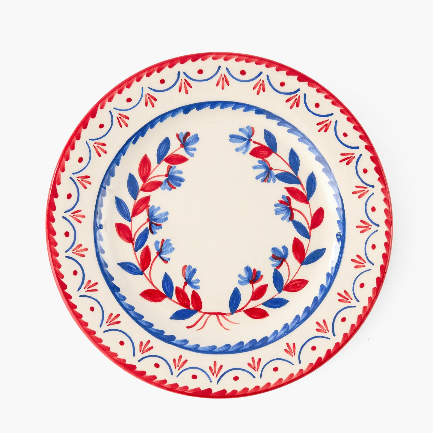 Blue & Red Josephine Starter Plate (Set of 4)