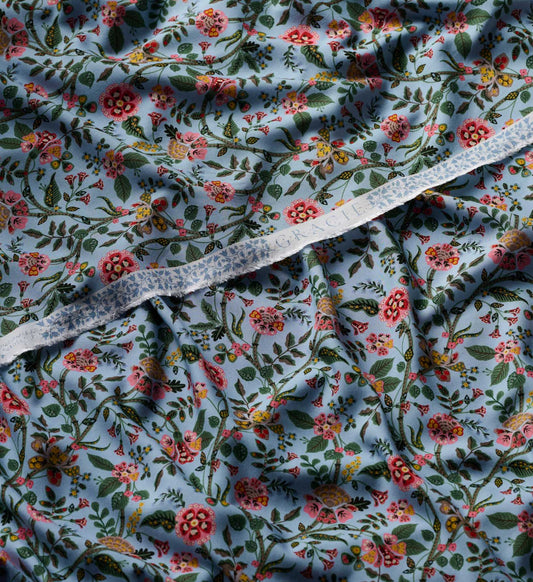 Gracie Rayon Fabric - Slate