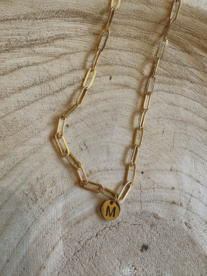 letter paperclip chain necklace - m