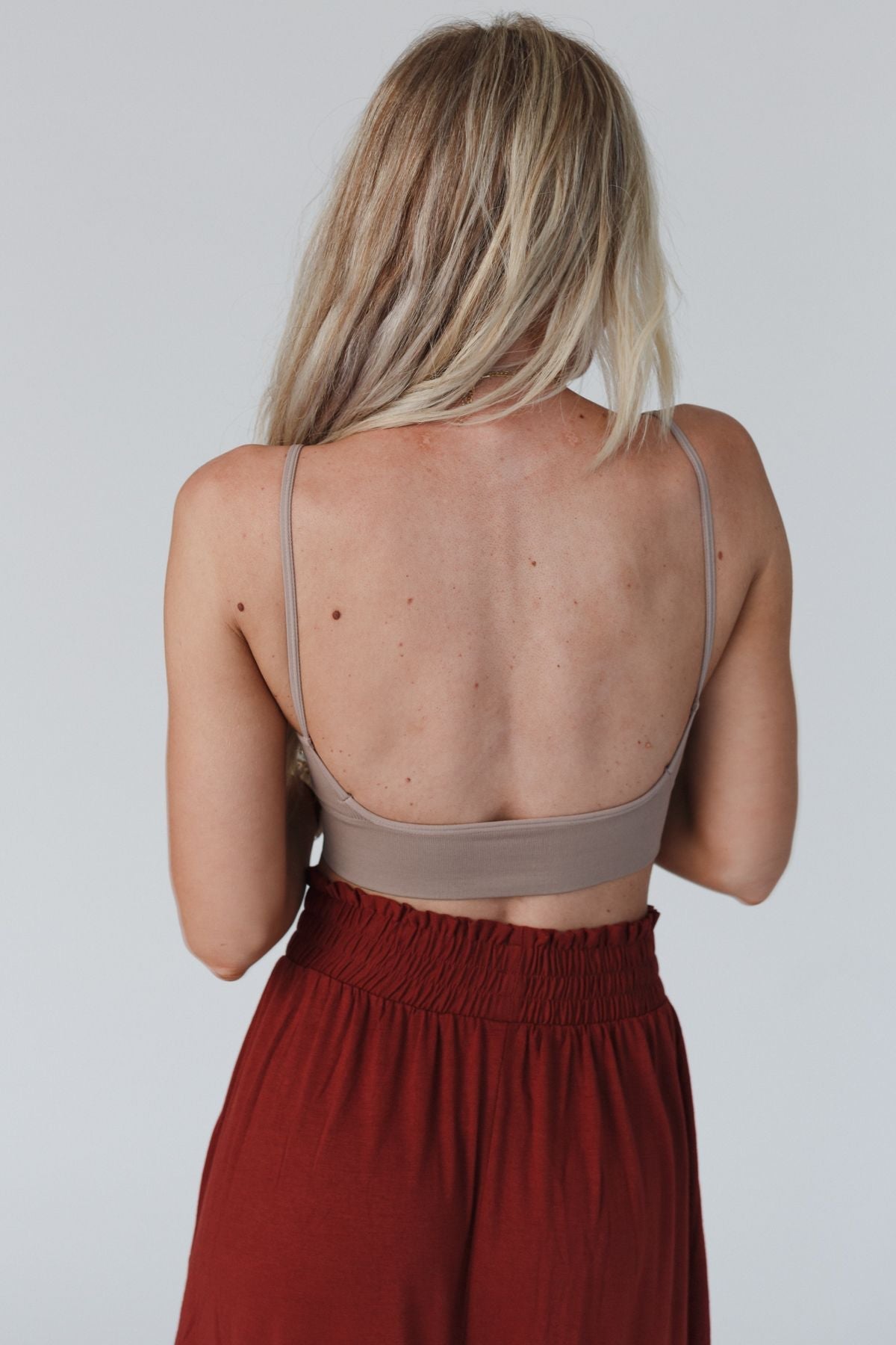 Dora Low Back Seamless Bralette - Mocha - Pre Order