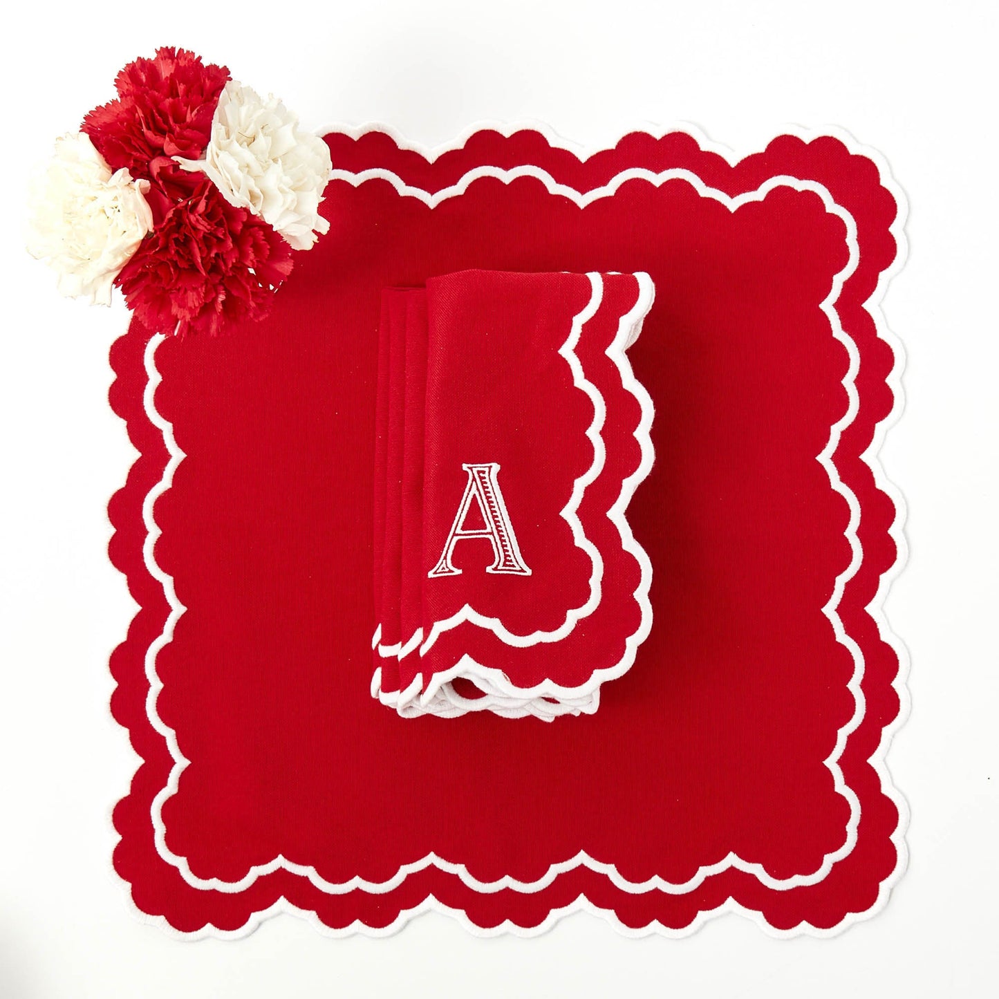 Lily Red & White Napkins (Set of 4)