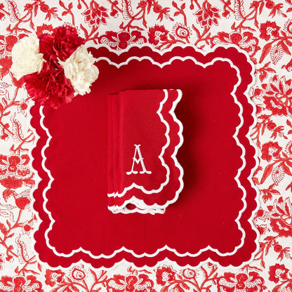 Lily Red & White Napkins (Set of 4)
