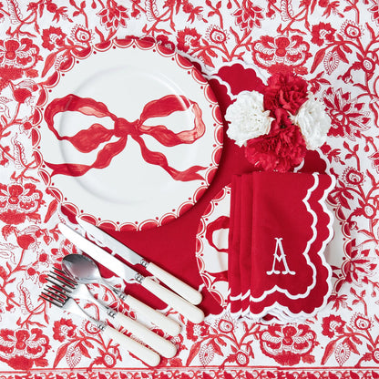 Lily Red & White Napkins (Set of 4)