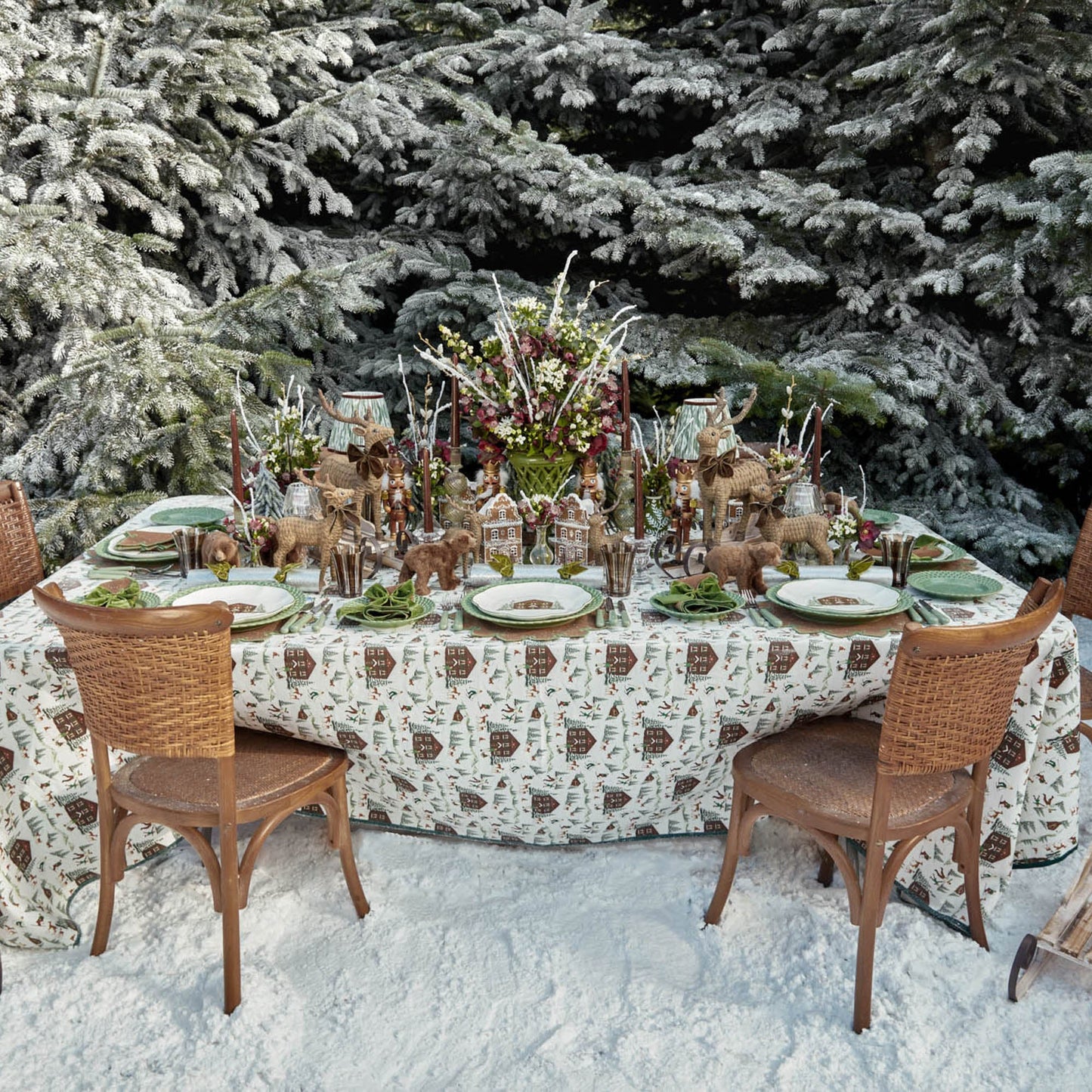 Sage Basketweave Dinner Plates (Set of 4)