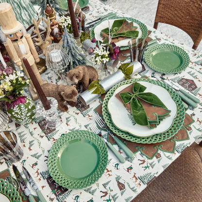 Sage Basketweave Dinner Plates (Set of 4)