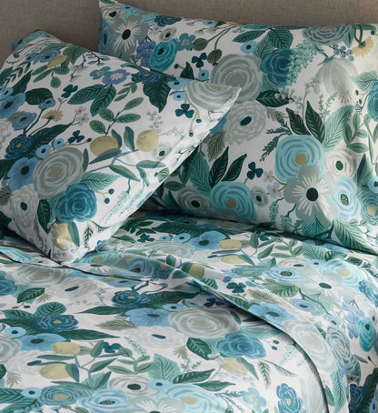 Percale Pillowcases - Garden Party Blue