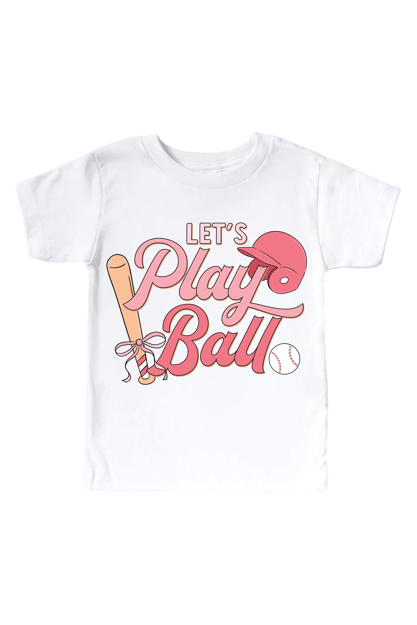 Let's Play Ball Pink Graphic Bodysuit & Kids Tee | White