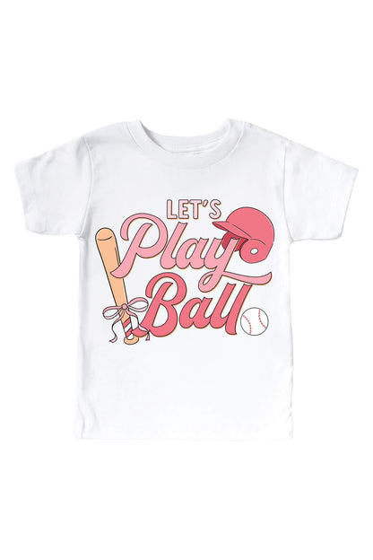 Let's Play Ball Pink Graphic Bodysuit & Kids Tee | White