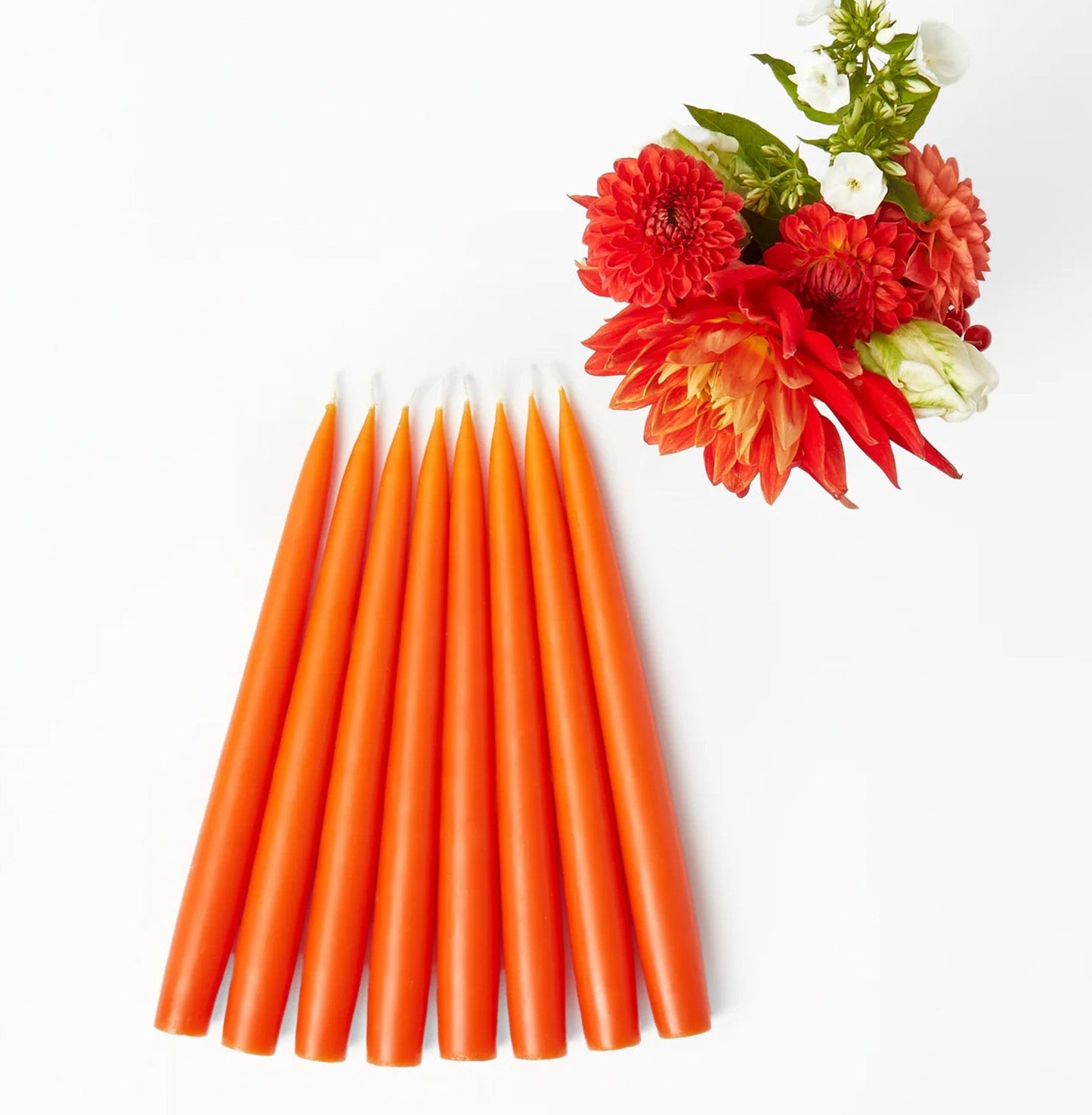 Handmade Orange Candles (Set of 8)