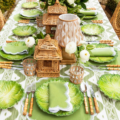 Green Serena Cabbage Dinner Plates (Set of 4)
