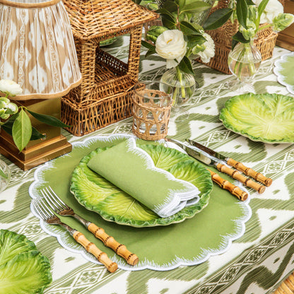 Green Serena Cabbage Dinner Plates (Set of 4)