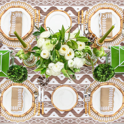 Chocolate Ikat Tablecloth