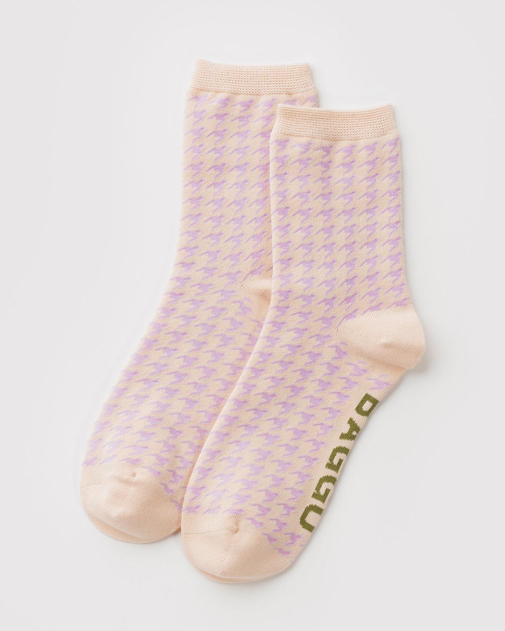 Crew Socks - Pink Houndstooth