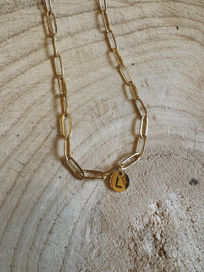 letter paperclip chain necklace - l