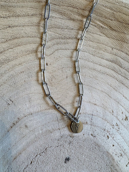 letter paperclip chain necklace - y