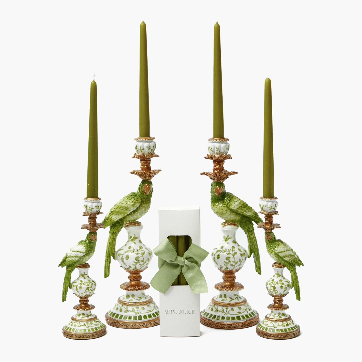 Green Parrot Candle Set
