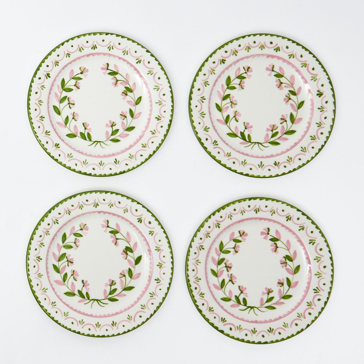 Green & Pink Josephine Garland Starter Plates (Set of 4)