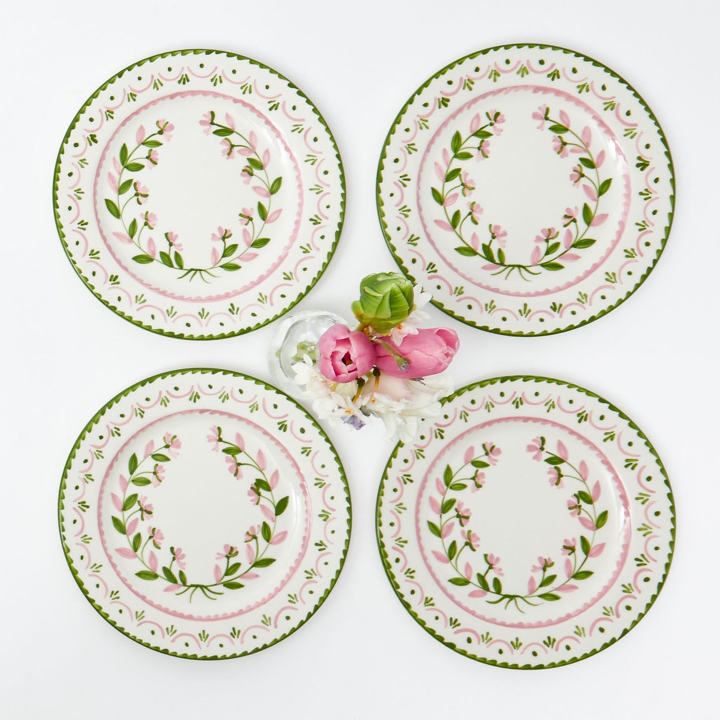 Green & Pink Josephine Garland Starter Plates (Set of 4)