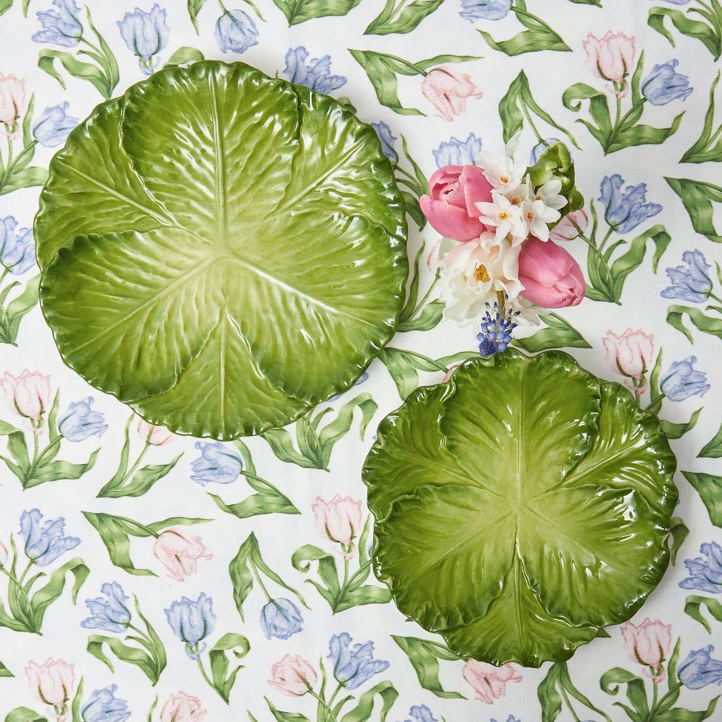 Green Serena Cabbage Dinner Plates (Set of 4)