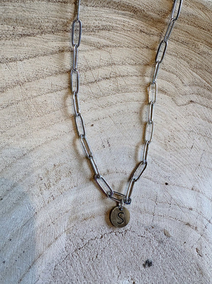 letter paperclip chain necklace - s