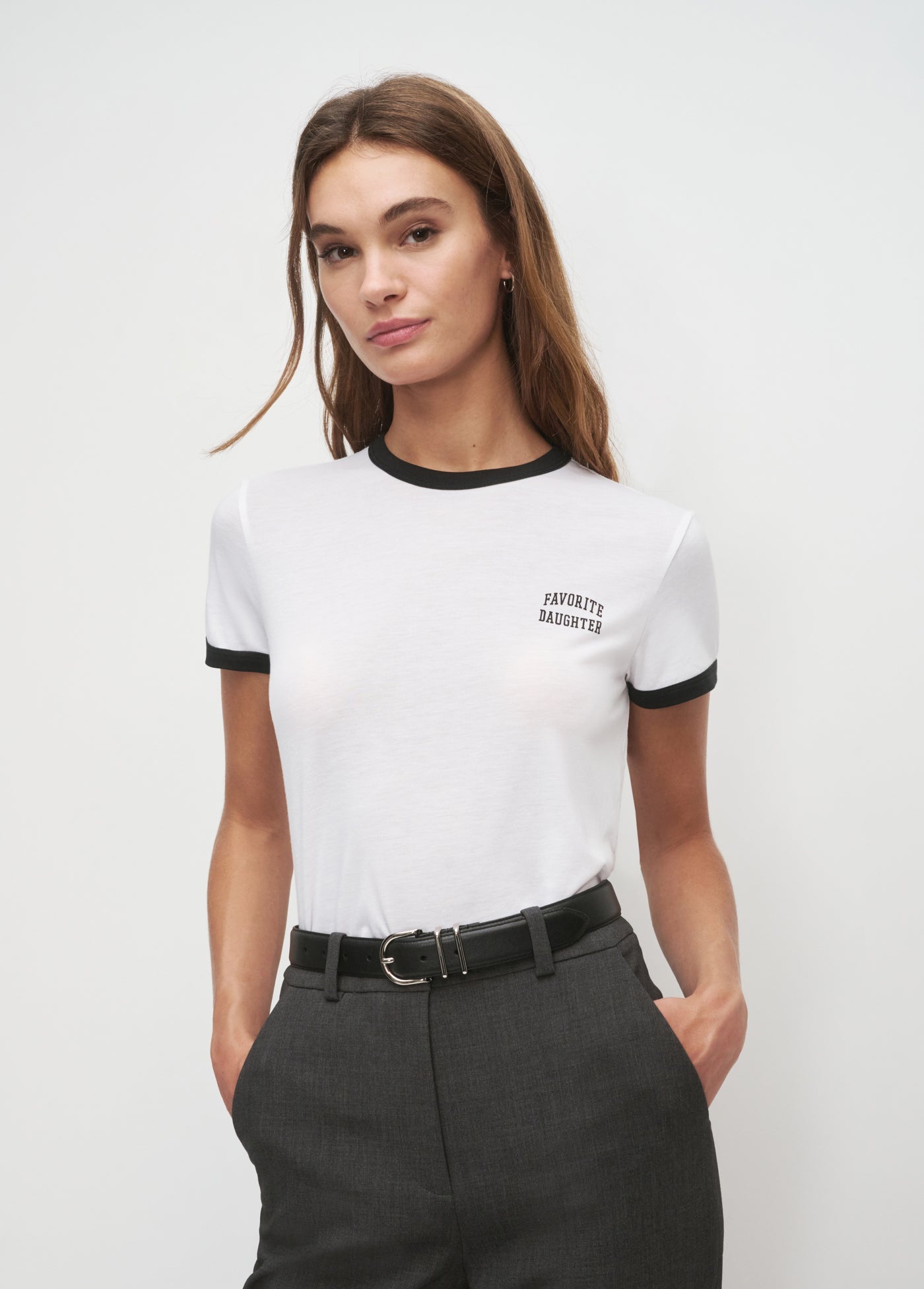THE CROPPED FAVORITE DAUGHTER RINGER TEE