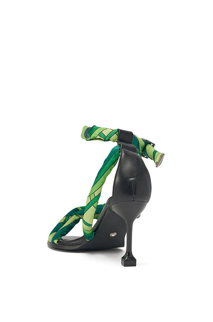 AKIRA GOLD ABSTRACT PRINT PU STILETTO SANDAL