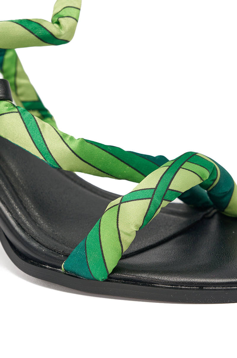AKIRA GOLD ABSTRACT PRINT PU STILETTO SANDAL